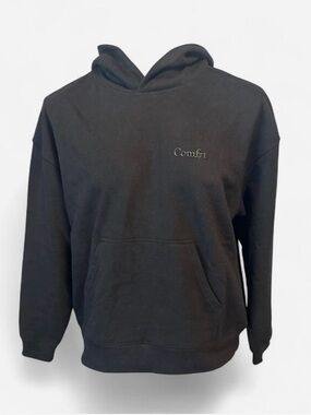 Comfrt Light Weight Hoodie Obsedian Black Unisex Hoodie Sweatshirt Large